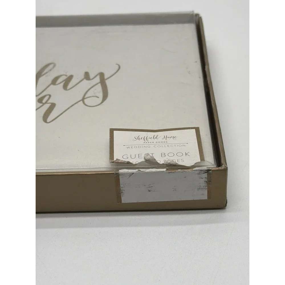 Sheffield Home Wedding Collection Best Day Ever Guest Book Cream Gold 160 Pages